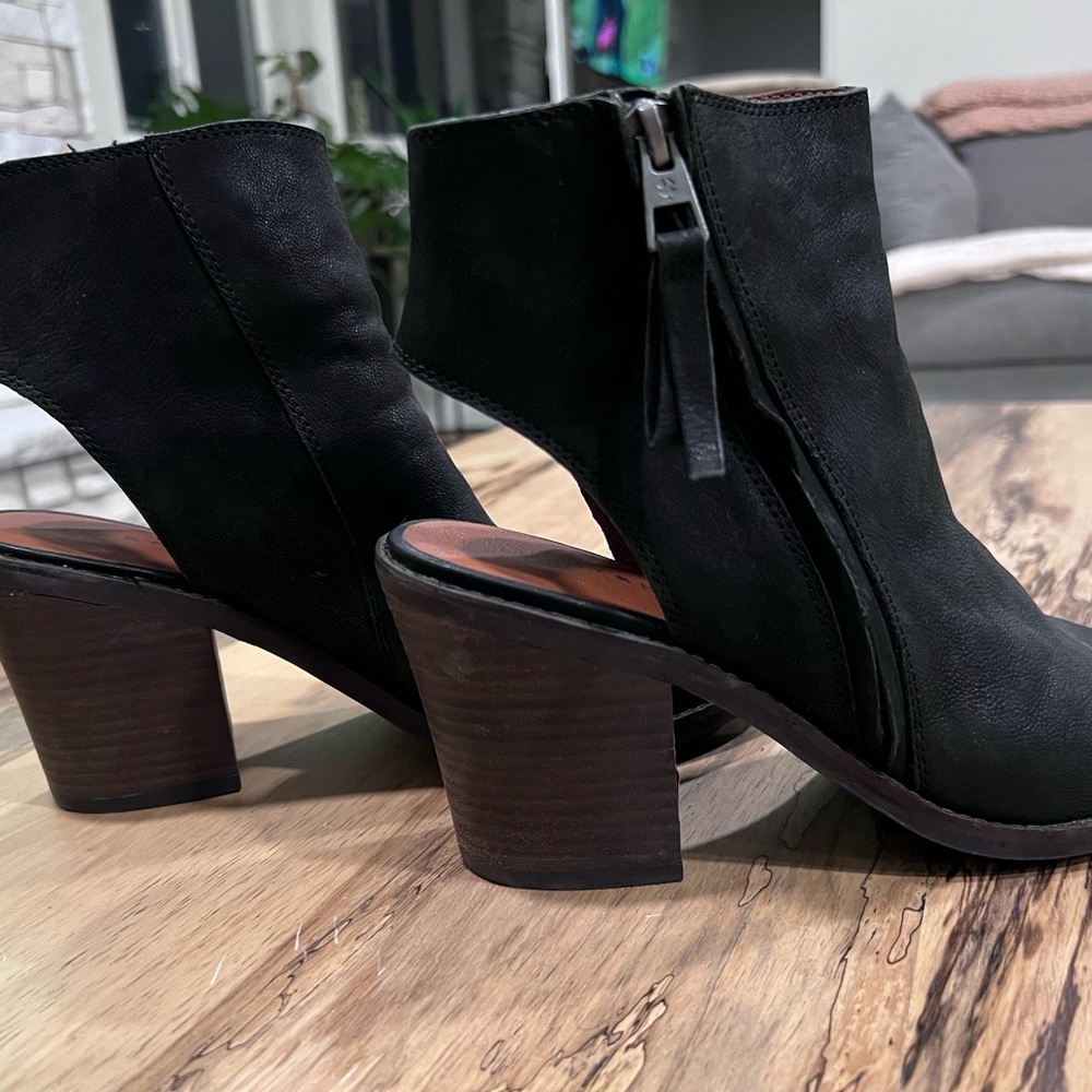 Lucky Brand peep toe ankle boots